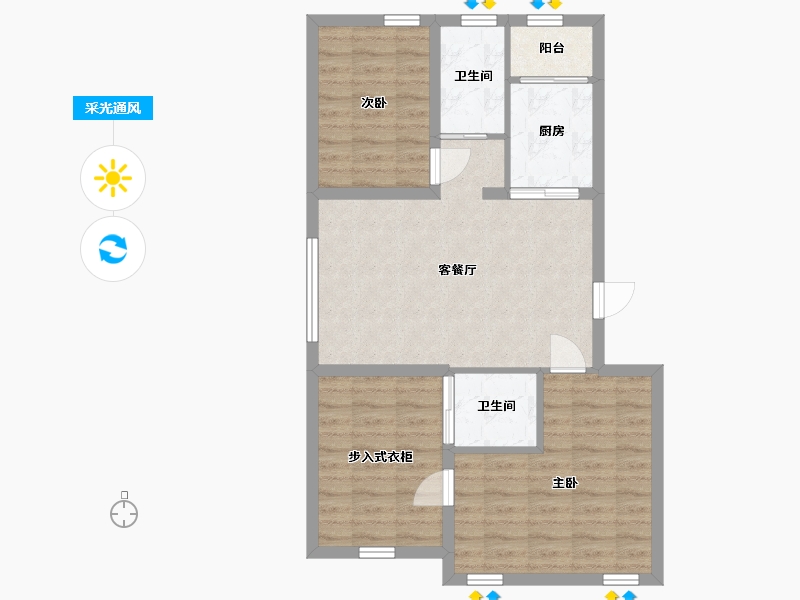 吉林省-长春市-恒泰郡城-73.34-户型库-采光通风