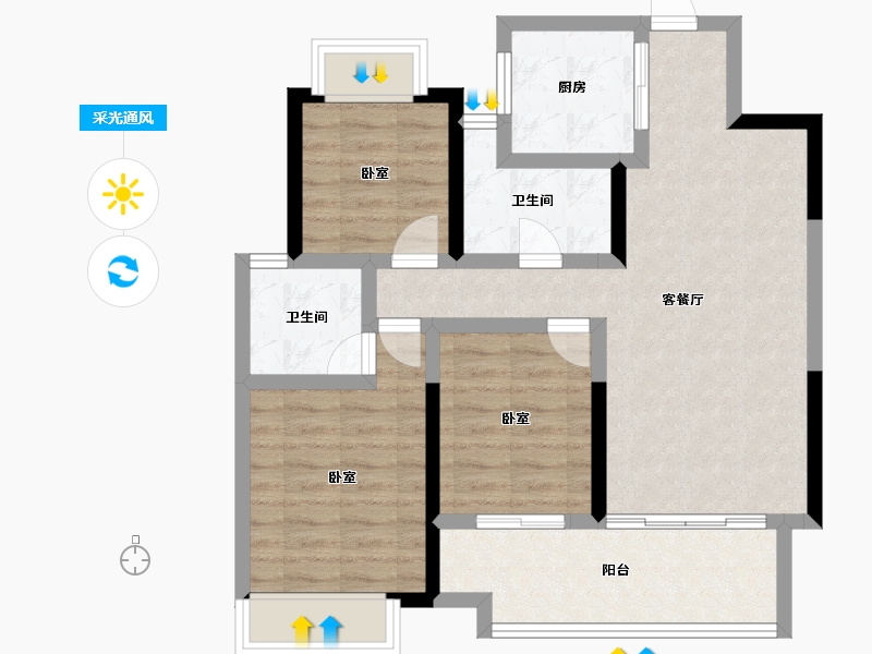 湖南省-常德市-中南春溪集-77.03-户型库-采光通风