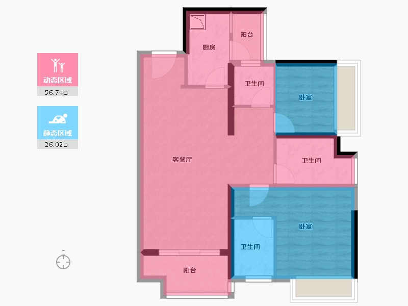 广东省-广州市-新城招商誉府-72.91-户型库-动静分区