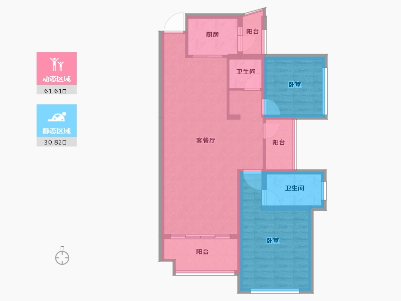 湖南省-怀化市-橡树湾-82.36-户型库-动静分区