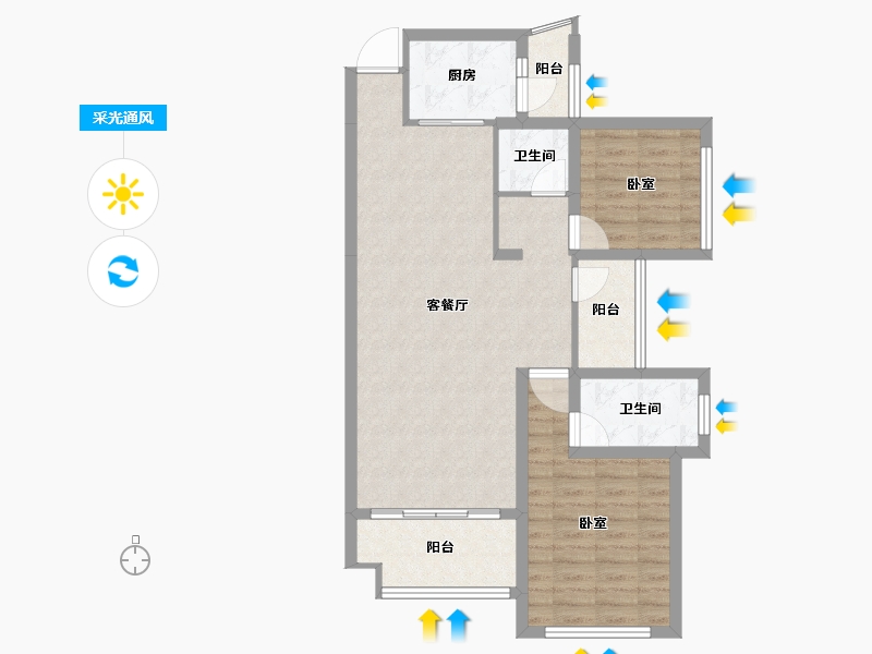 湖南省-怀化市-橡树湾-82.36-户型库-采光通风