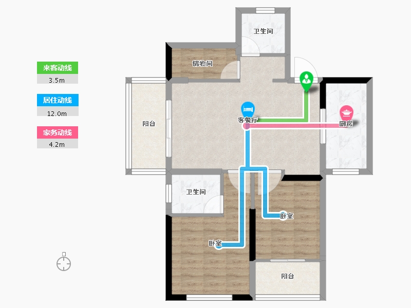 湖北省-十堰市-芳华里-77.17-户型库-动静线