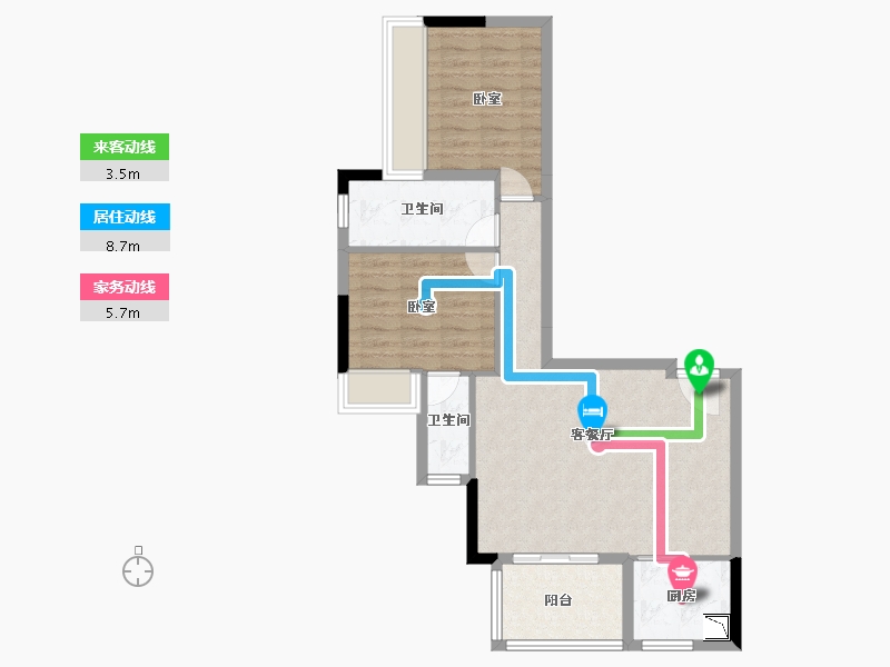 广东省-广州市-加富花园（二期）天悦-70.30-户型库-动静线