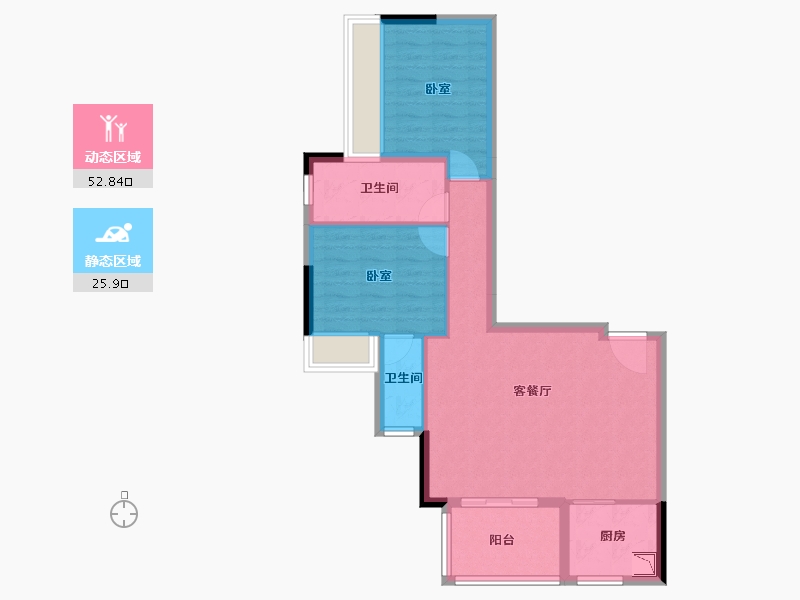 广东省-广州市-加富花园（二期）天悦-70.30-户型库-动静分区