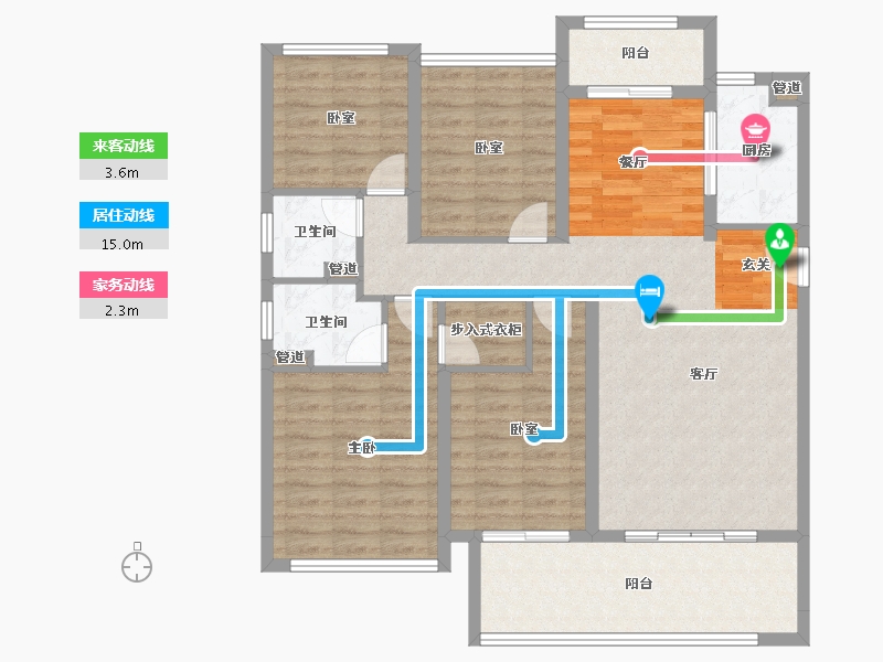 湖南省-衡阳市-皓嘉苑-111.15-户型库-动静线