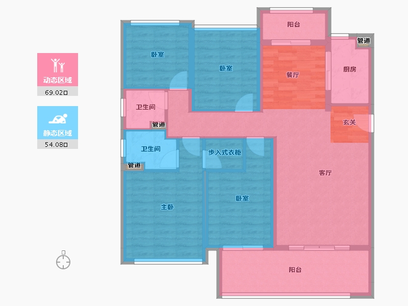 湖南省-衡阳市-皓嘉苑-111.15-户型库-动静分区