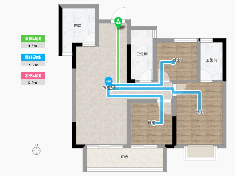 湖南省-长沙市-鑫湘雅韵-77.43-户型库-动静线