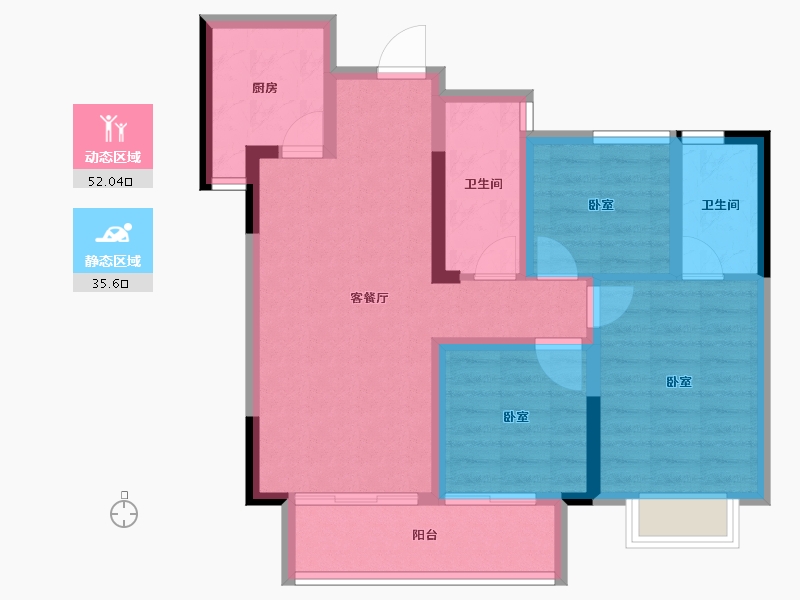 湖南省-长沙市-鑫湘雅韵-77.43-户型库-动静分区