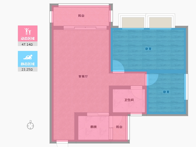 广东省-广州市-翡翠蓝湾璟峰-62.00-户型库-动静分区