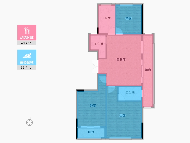 浙江省-宁波市-荣安观江园2期-94.00-户型库-动静分区