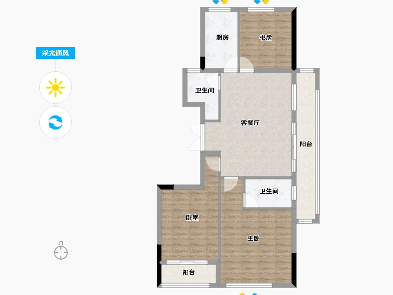 浙江省-宁波市-荣安观江园2期-94.00-户型库-采光通风