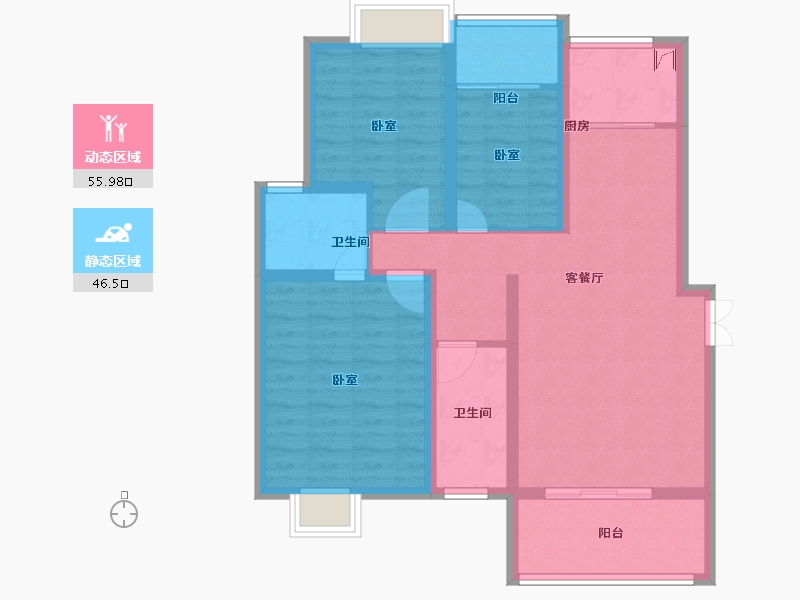 湖北省-孝感市-大悟绣江南-91.00-户型库-动静分区