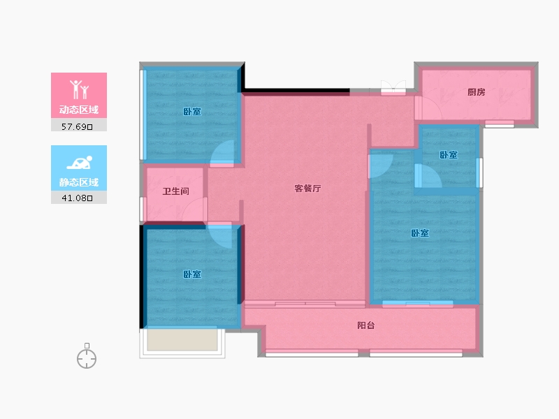 湖南省-常德市-汉寿欢乐城公园世家-88.15-户型库-动静分区