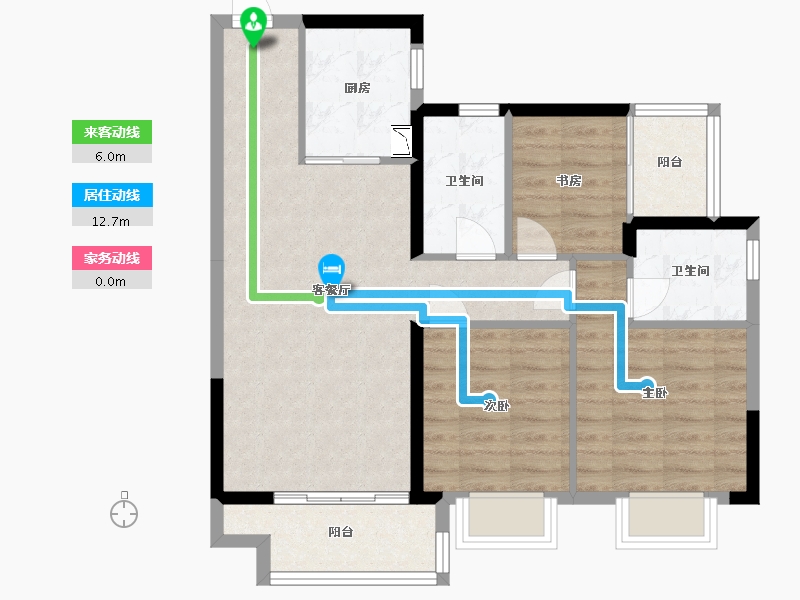 广东省-广州市-融创清城首府-76.00-户型库-动静线