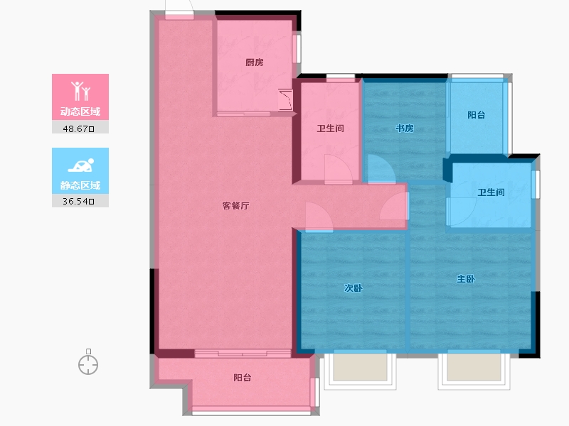 广东省-广州市-融创清城首府-76.00-户型库-动静分区