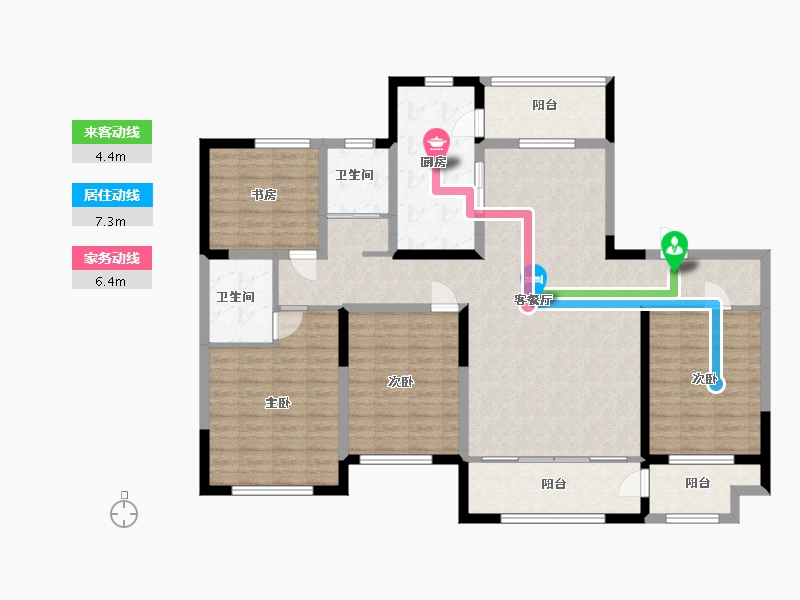 山东省-潍坊市-高创桃源-137.00-户型库-动静线