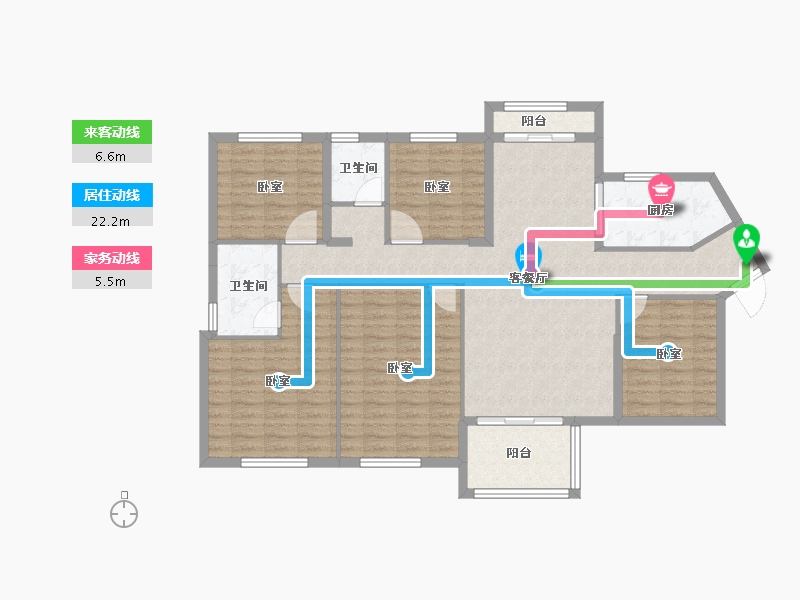 湖南省-长沙市-鸿海·公园里-126.03-户型库-动静线