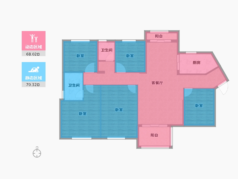 湖南省-长沙市-鸿海·公园里-126.03-户型库-动静分区