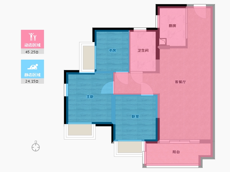 广东省-广州市-融创清城首府-61.49-户型库-动静分区