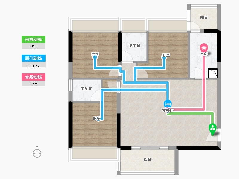 广东省-广州市-加富花园（二期）天悦-83.75-户型库-动静线