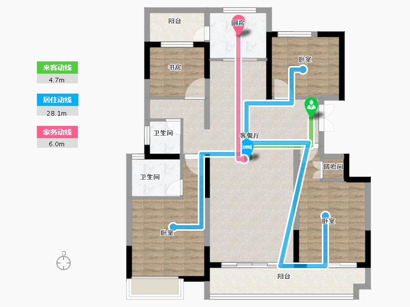 河南省-郑州市-五建新街坊-112.25-户型库-动静线