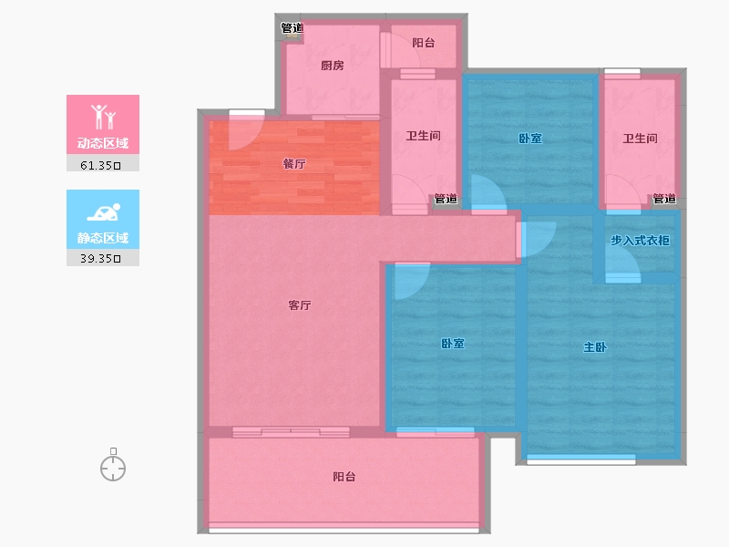 湖南省-衡阳市-皓嘉苑-89.50-户型库-动静分区