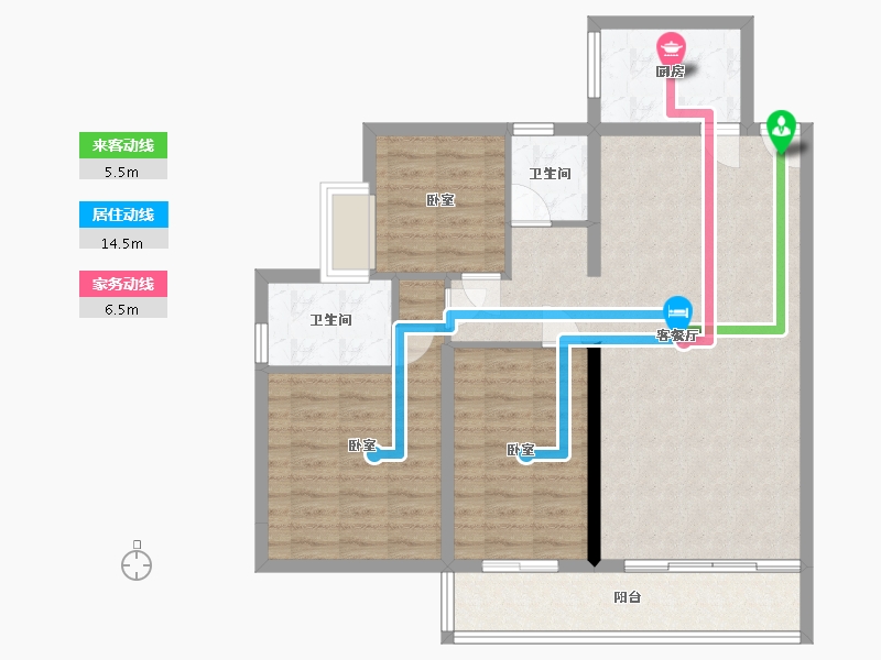 湖南省-郴州市-御景湾人和好景-93.16-户型库-动静线