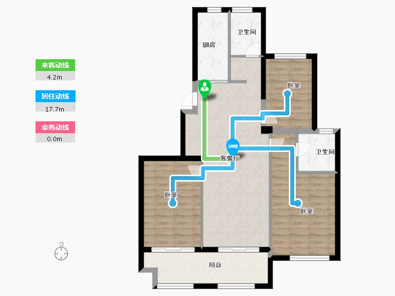 浙江省-宁波市-湖心别院-90.00-户型库-动静线