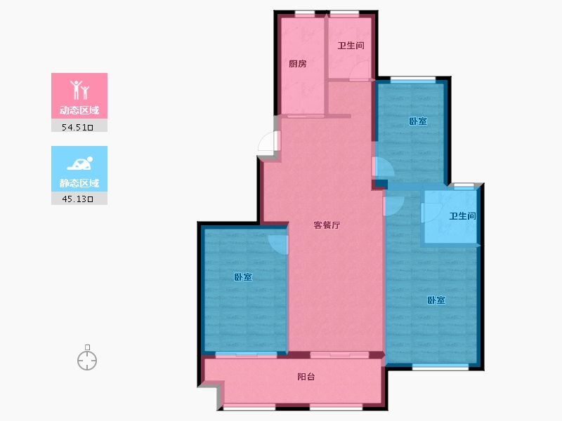 浙江省-宁波市-湖心别院-90.00-户型库-动静分区