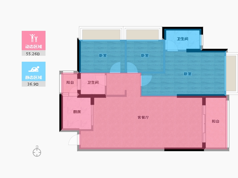 广东省-惠州市-汇园国际-83.01-户型库-动静分区