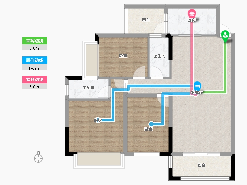 广东省-佛山市-明城壹号-86.98-户型库-动静线