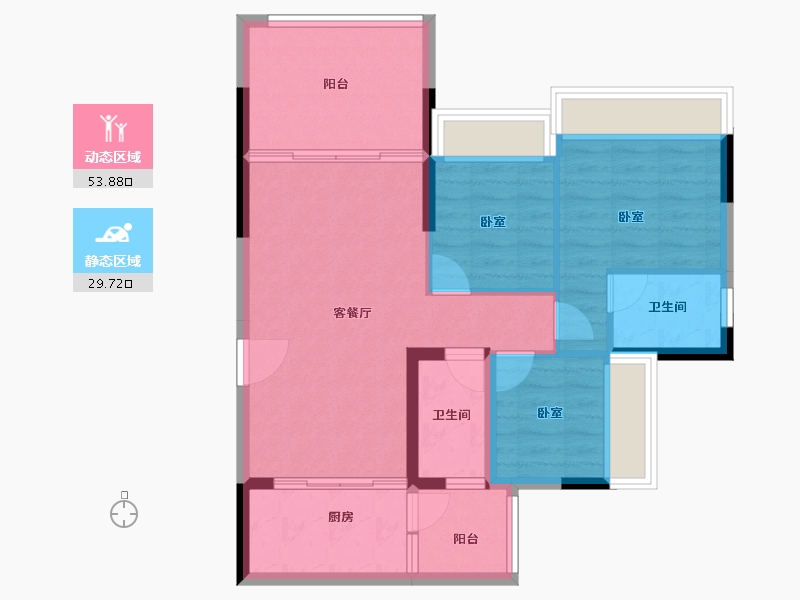 广东省-江门市-御凯名都-74.81-户型库-动静分区