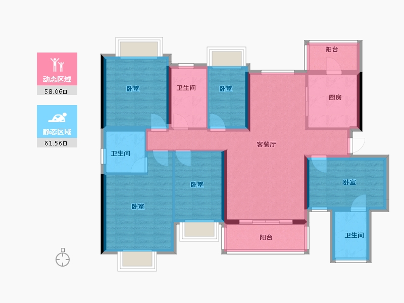 广东省-佛山市-恒大滨江御府-106.00-户型库-动静分区