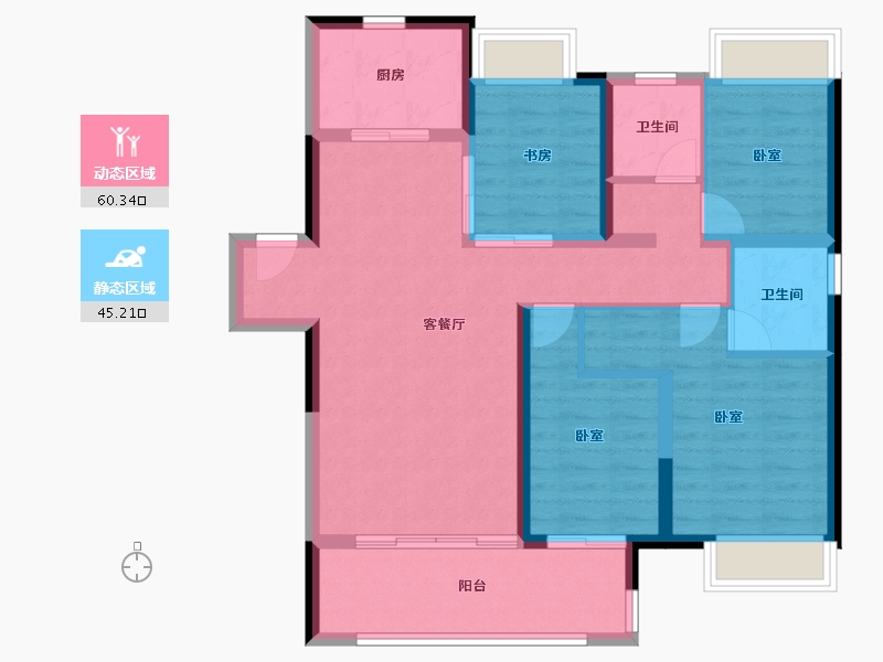 湖南省-常德市-中南春溪集-94.35-户型库-动静分区