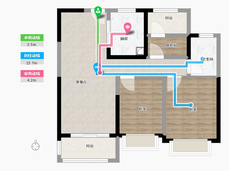 河南省-许昌市-许昌雅居乐国际花园-76.00-户型库-动静线