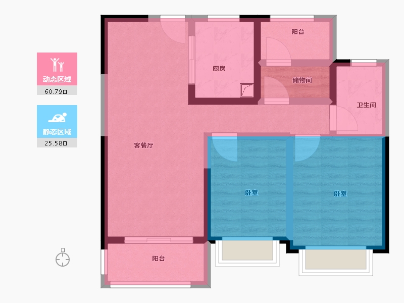 河南省-许昌市-许昌雅居乐国际花园-76.00-户型库-动静分区