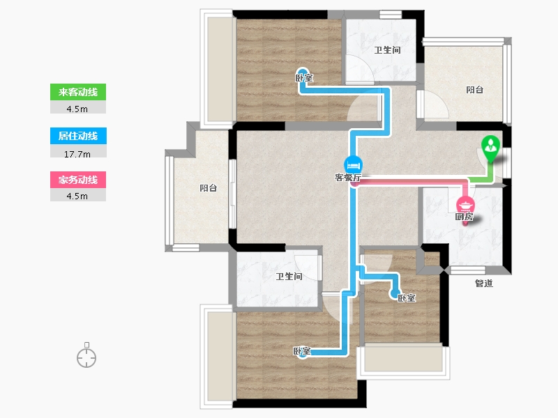 广东省-广州市-融创·春风岭南-76.00-户型库-动静线