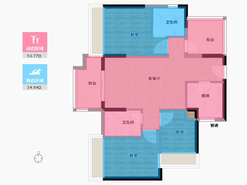 广东省-广州市-融创·春风岭南-76.00-户型库-动静分区