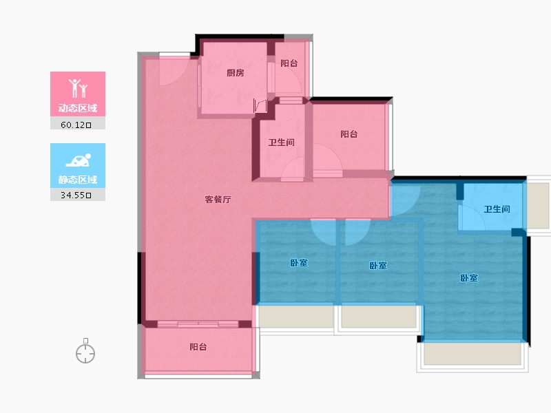 广东省-佛山市-顺德自在城-84.00-户型库-动静分区