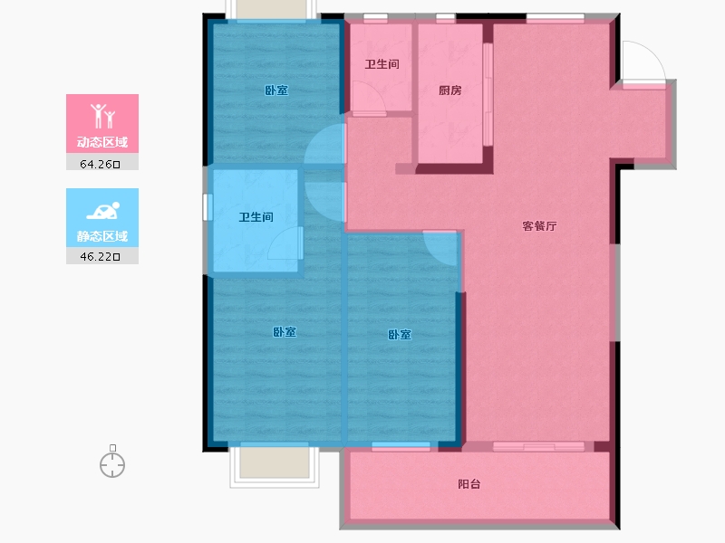 湖北省-荆州市-当代显扬府ΜΟΜΛ-99.88-户型库-动静分区