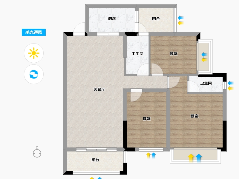 广东省-佛山市-明城壹号-88.46-户型库-采光通风