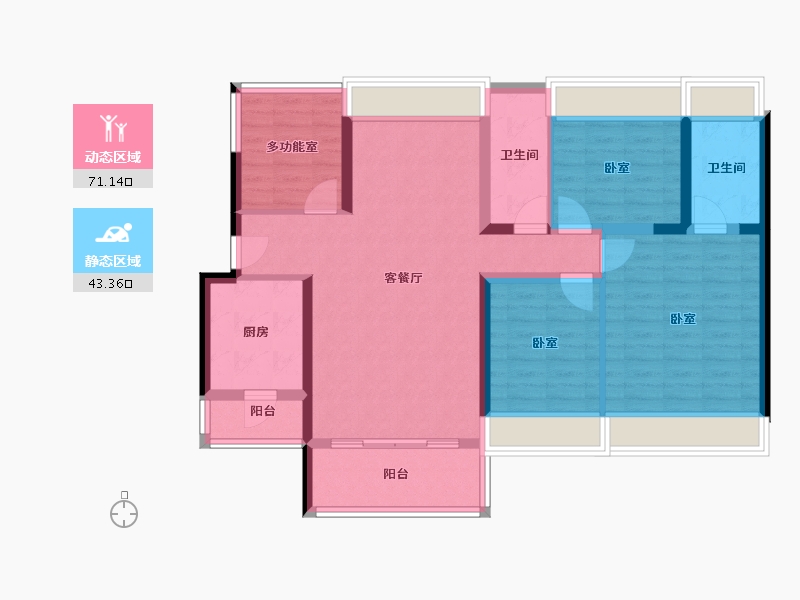 广东省-珠海市-龙光·玖龙湖-102.00-户型库-动静分区