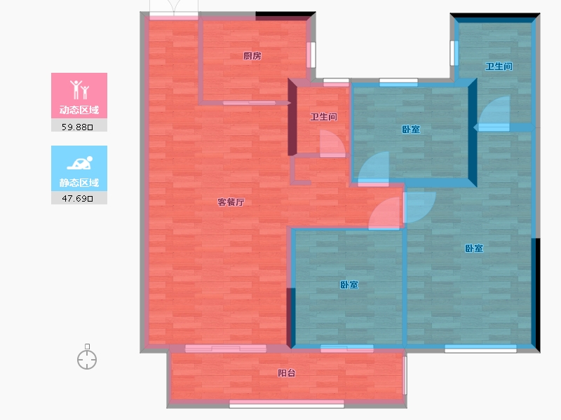 河南省-郑州市-名门紫园-97.14-户型库-动静分区