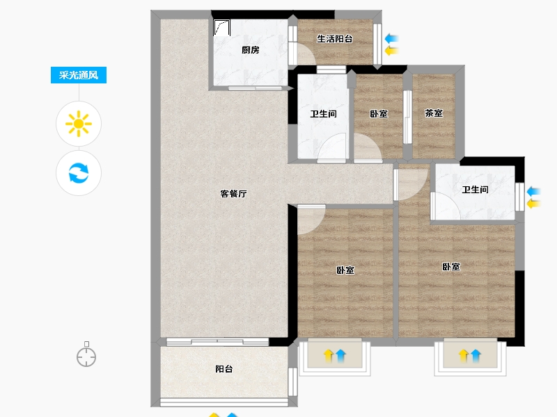 广东省-湛江市-凯悦华府-78.03-户型库-采光通风