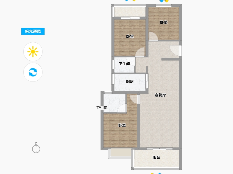 湖南省-怀化市-澳海公园2号-93.99-户型库-采光通风