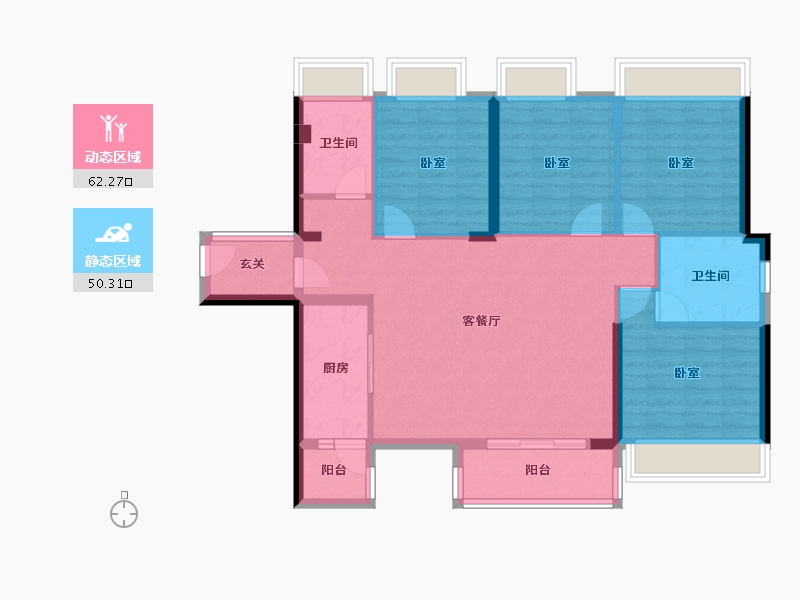 广东省-惠州市-汇园国际-101.22-户型库-动静分区