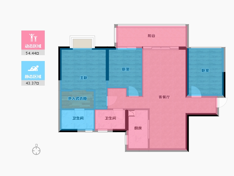 广东省-广州市-保利和光晨樾-87.78-户型库-动静分区