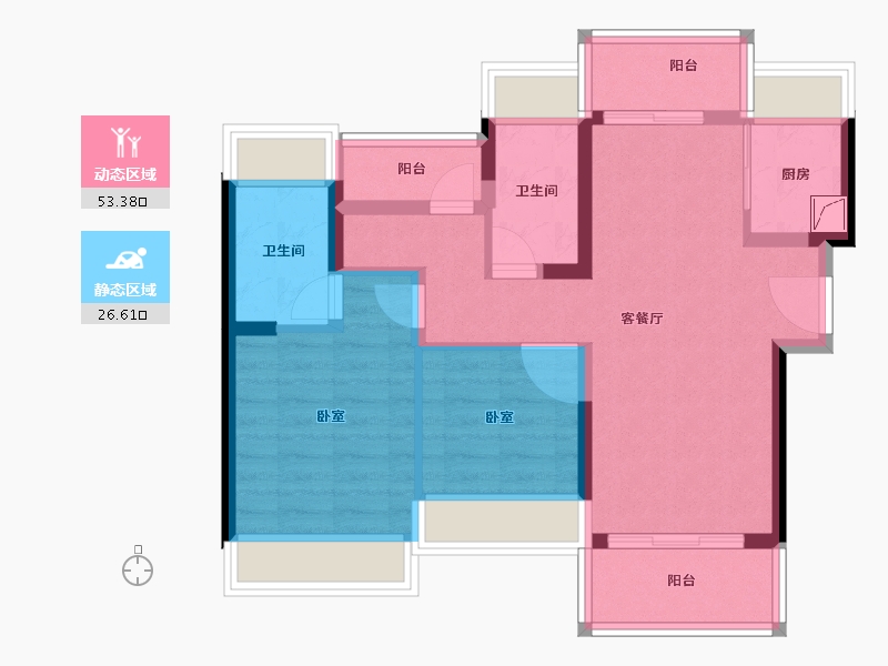 广东省-佛山市-顺德自在城-70.00-户型库-动静分区