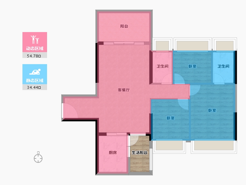 广东省-湛江市-汇泉·盛景名苑-84.23-户型库-动静分区