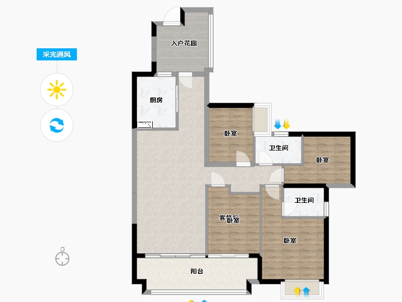 广东省-广州市-保利和光晨樾-109.00-户型库-采光通风